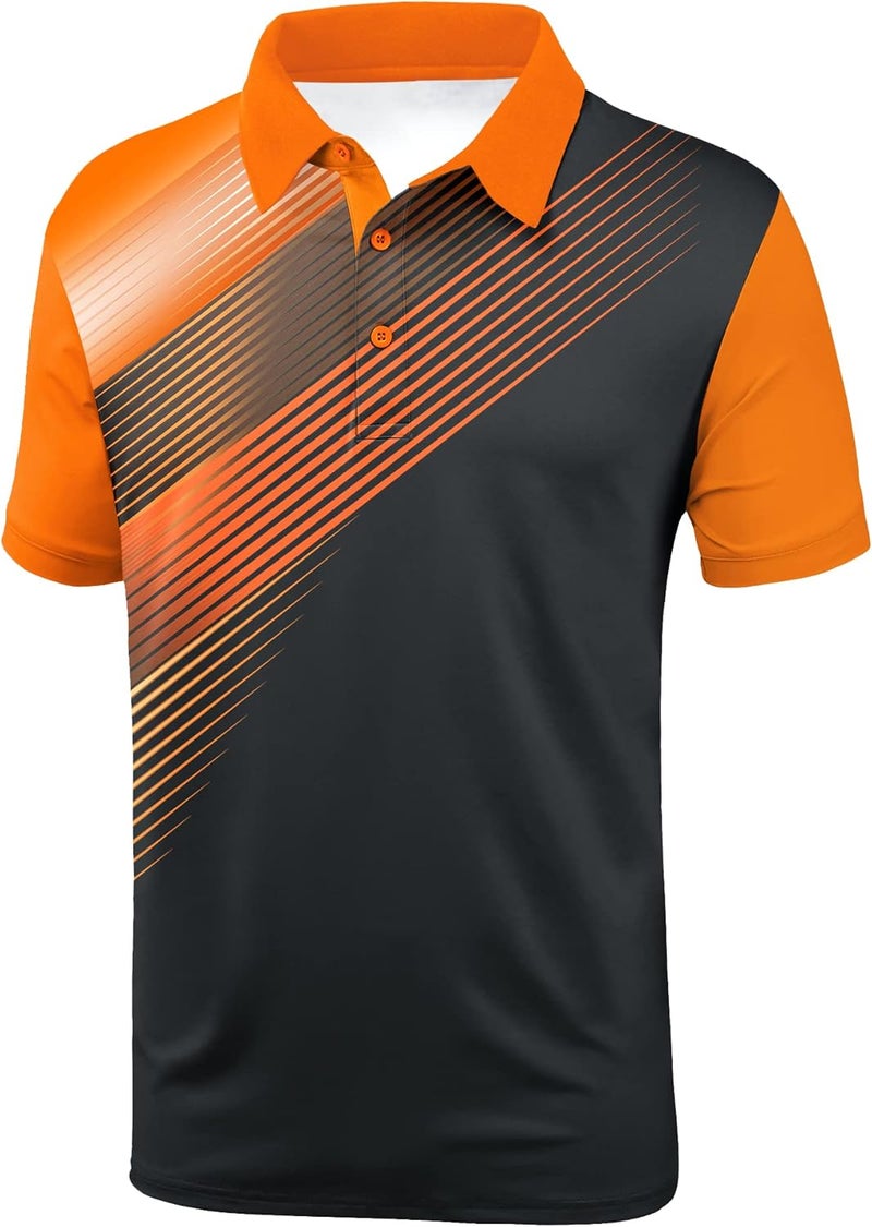 SCODI Mens Golf Shirt Moisture Wicking Performance Sport Short Sleeve Print Golf Polo Shirts for Men - Image 2